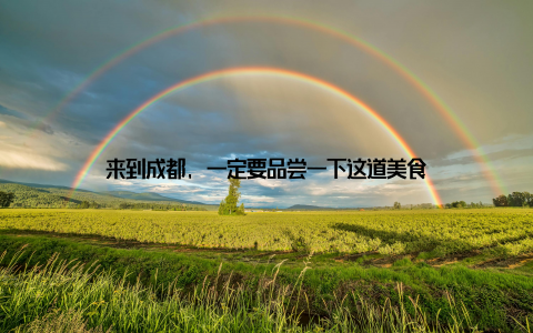 来到成都, 一定要品尝一下这道美食